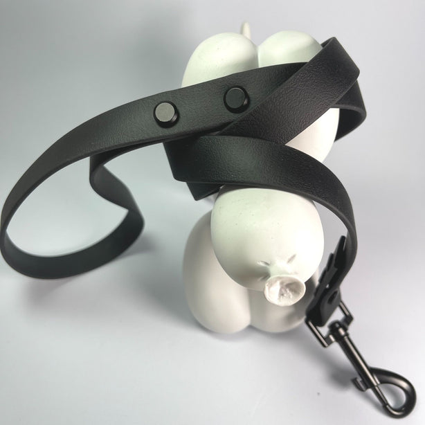 LEASh Pet Leash Biothane - Matte Black Black Hardware