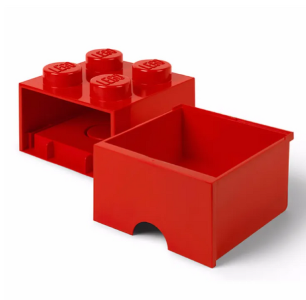 LEGO Storage Brick Drawer 4 Knobs - Red