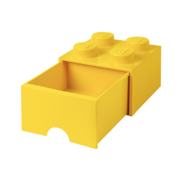 LEGO Storage Brick Drawer 4 Knobs - Yellow