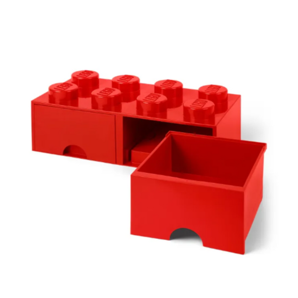 LEGO Storage Brick Drawer 8 Knobs - Red