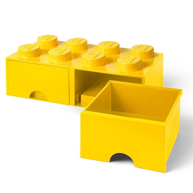 LEGO Storage Brick Drawer 8 Knobs - Yellow