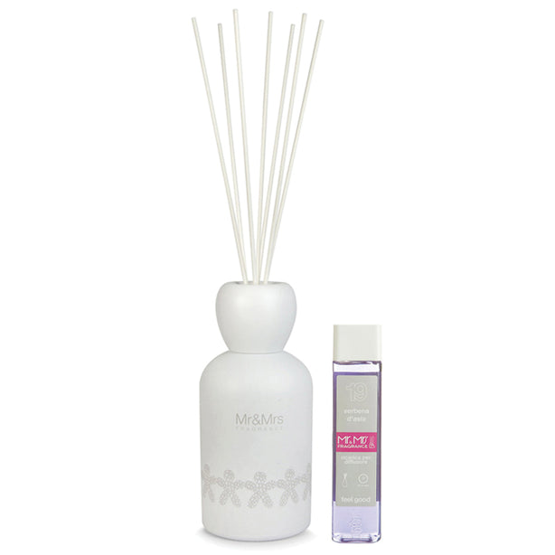 Mr & Mrs Fragrance ICON 3L White Decorative Bottle + 10 x Asian Vervain 300ml Refills