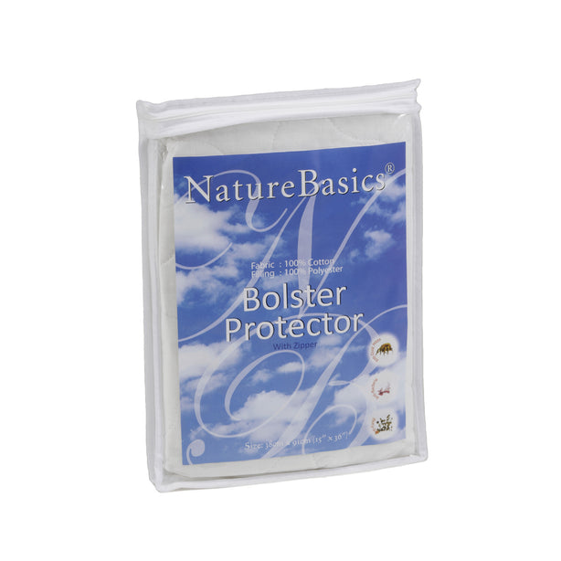 Nature Basics Anti-Dustmite 100% Cotton Bolster protector
