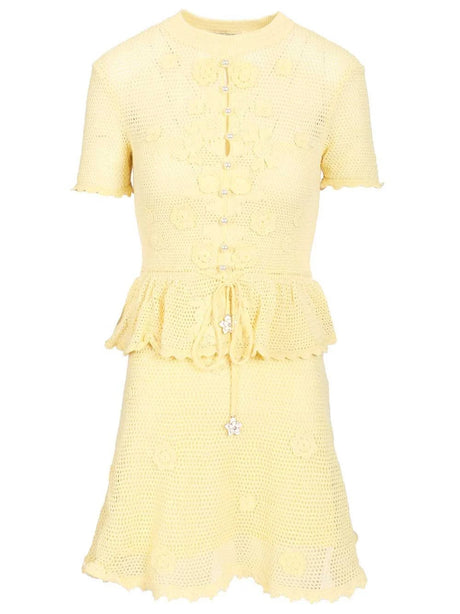 Self-Portrait Mini Dress - Yellow