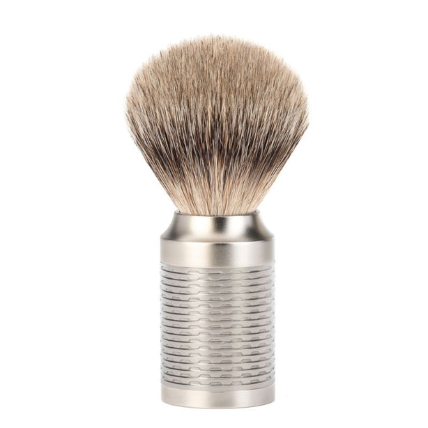 MUHLE Rocca, Stainless Steel Silver, Silvertip Badger Shaving Brush