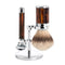 MUHLE Traditional, Resin Tortoiseshell, Shaving Set - Safety Razor, Silvertip Badger Shaving Brush