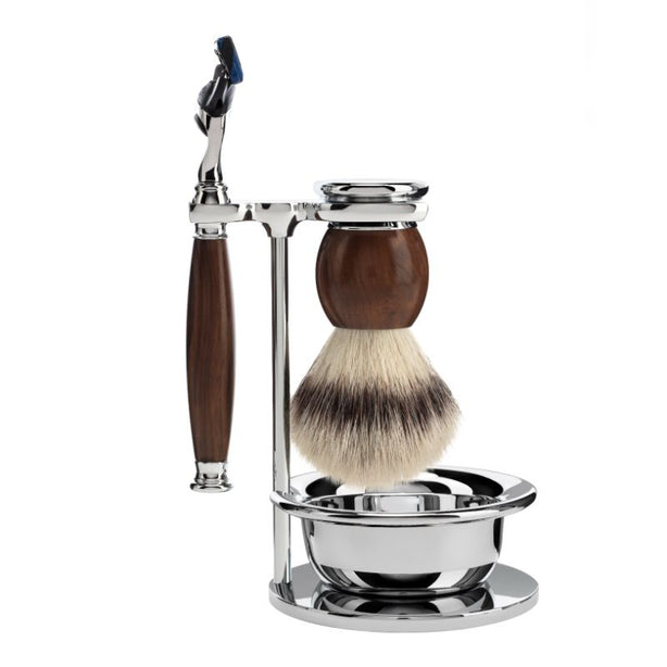 Mühle Sophist, Ironwood, Shaving Set with bowl, Gillette® Fusion™ 5 Razor & Silvertip Fibre® Brush