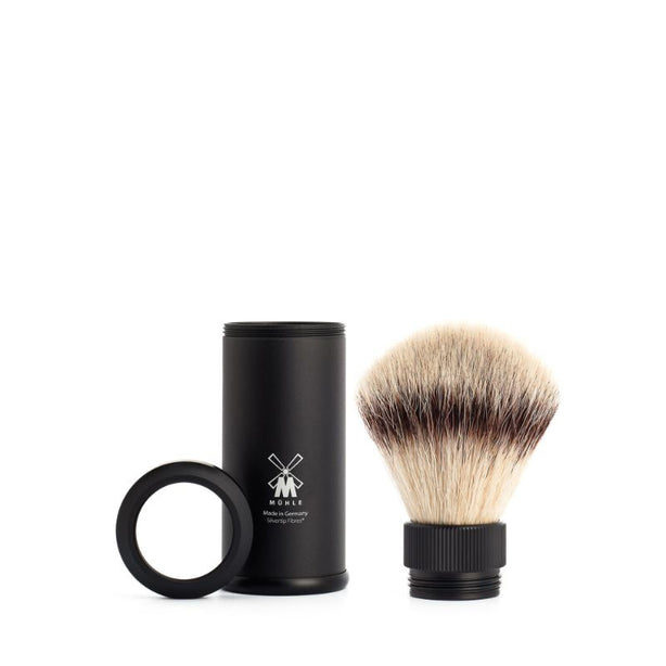 MUHLE Travel, Anodised Aluminum Black, Silvertip Fibre® Shaving Brush