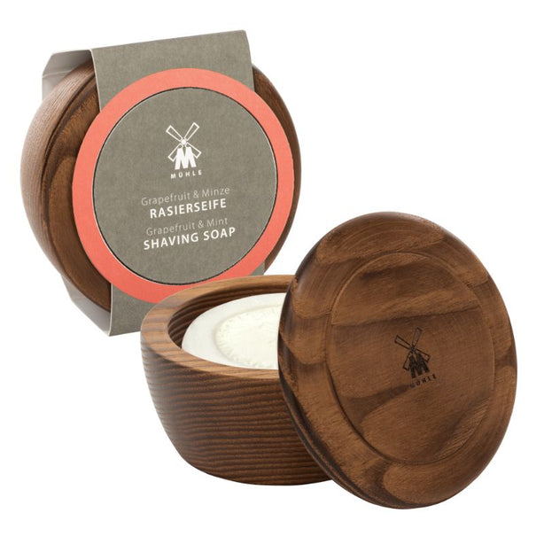 MUHLE Grapefruit & Mint Shaving Soap in Wooden Bowl