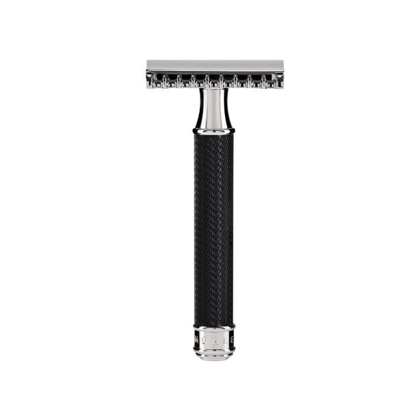 MUHLE Traditional, Chrome-plated Metal Black, Open Tooth Comb Safety Razor