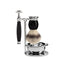 MUHLE Sophist, Resin Black, Shaving Set with bowl, Safety Razor & Silvertip Fibre® Shaving Brush