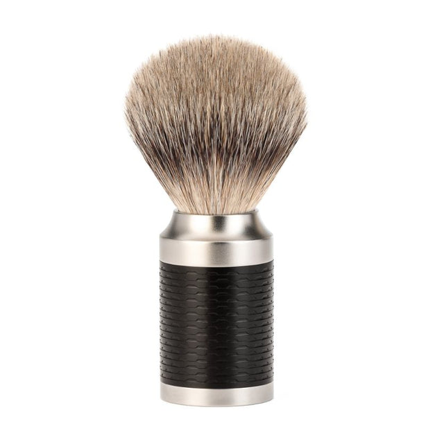 Mühle Rocca, Stainless Steel Black, Silvertip Badger Shaving Brush