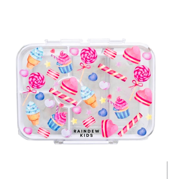 Raindew Kids Cakes & Candies Bento Lunch Box   Features Multiple Compartments Inside, Allowing for Separation of Different Food Items — Perfect for Balanced Meals. Capacity: 850ml; 5 Compartments