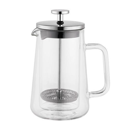 Aramoro Borosilicate Double Wall Glass Coffee & Tea Plunger With Glass Handle 350Ml