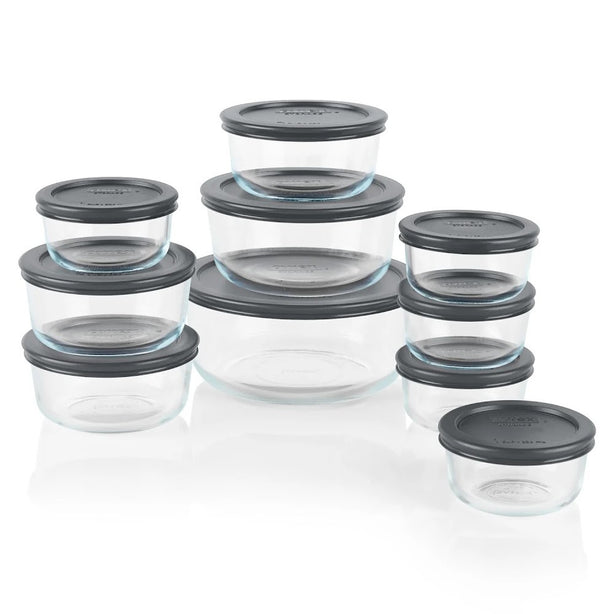 PYREX Simply Store 10pc Set With Grey Lid