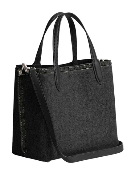 Coach Willow Tote 24 In Denim - Black