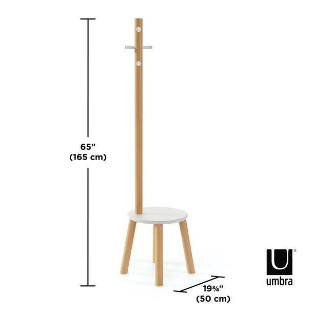 Umbra Pillar Stool and Coatrack, Flat-Pack