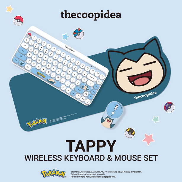 thecoopidea Pokemon TAPPY Wireless Keyboard & Mouse Set - Snorlax