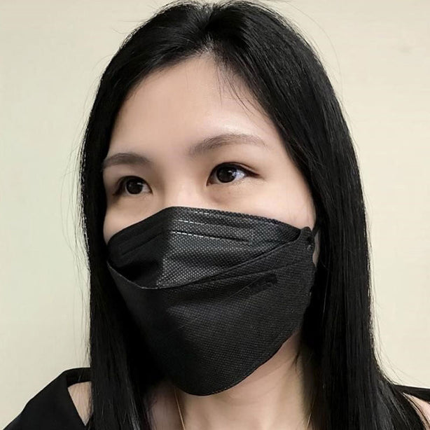 Wes Cares 3D Premium Face Mask Black Edition [20Pc] (KF94 Design) | Made In Singapore | BFE 99.9% UV Sterilised