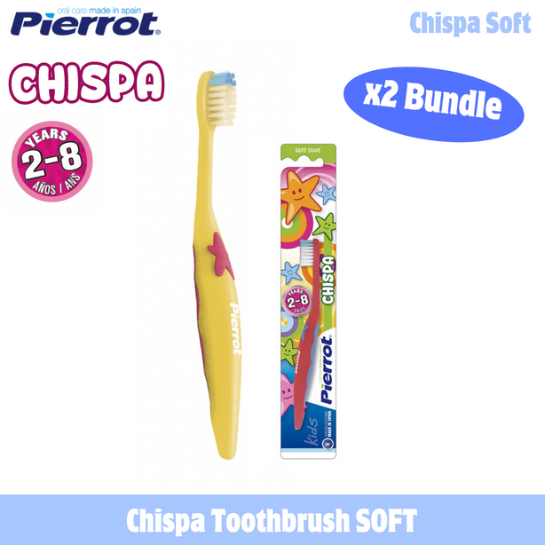 Pierrot Chispa Toothbrush Soft (Age 2-8) (Bundle of 2)