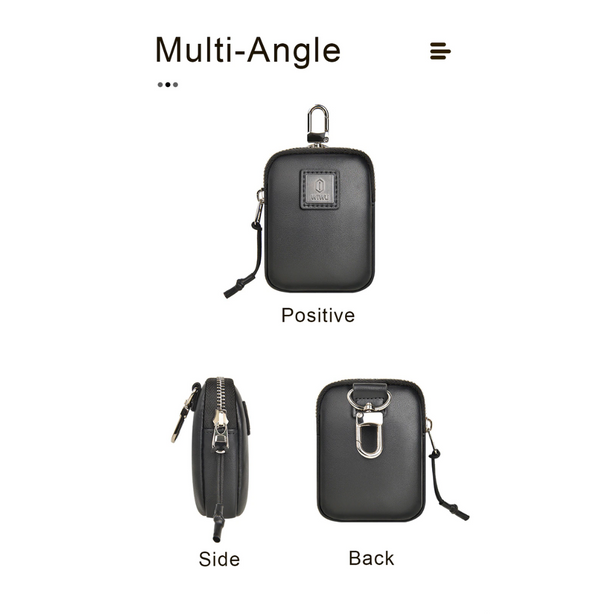 WiWU E-Pouch PU Leather, Water-Resistant, Skin-friendly with Portable Hook Storage Carrying Bag