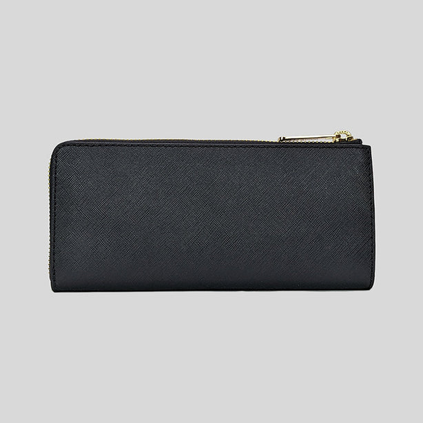 Michael Kors Jet Set Travel Large Saffiano Leather Quarter-Zip Wallet Black RS-35T6GTVE3L