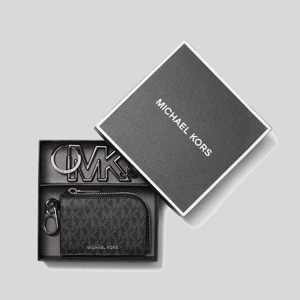 Michael Kors Logo Wallet and Keychain Gift Set Black RS-36S3LGFE6B