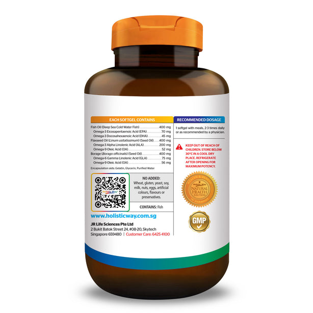 [Bundle of 2] Holistic Way Premium Fish Oil Omega 3-6-9 1200mg (100 Softgels)