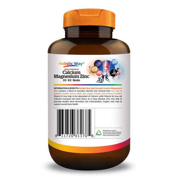 Holistic Way High Strength Calcium Magnesium Zinc 60 Tablets