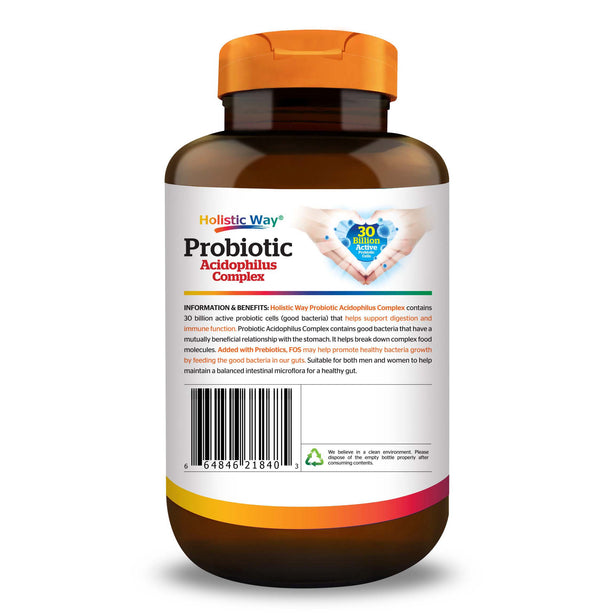 Holistic Way Probiotic Acidophilus Complex 30 Billion 30 Vegetarian Capsules