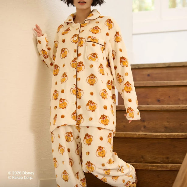 [CHIP AND DALE] KAKAO FRIENDS Sleep Pajama Set for Women - Ryan (International Shipping)