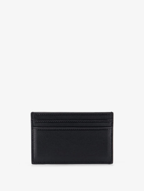 Celine Leather card holder with front logo print - Blackultrablue