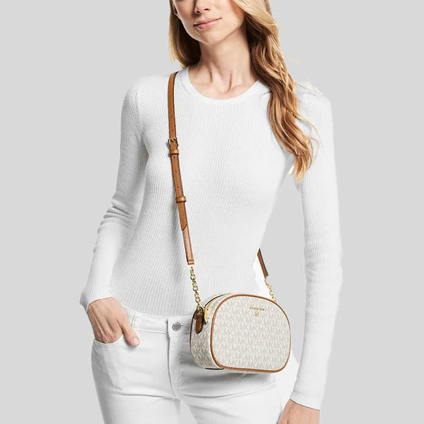 Michael Kors Jet Set Charm Small Logo Crossbody Bag Vanilla RS-32F2GT9C0B
