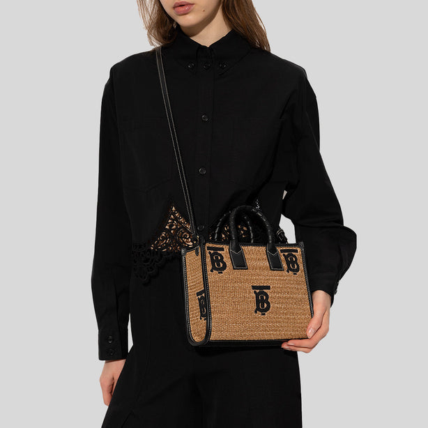 Burberry Mini Freya Tote Natural/Black RS-80661711