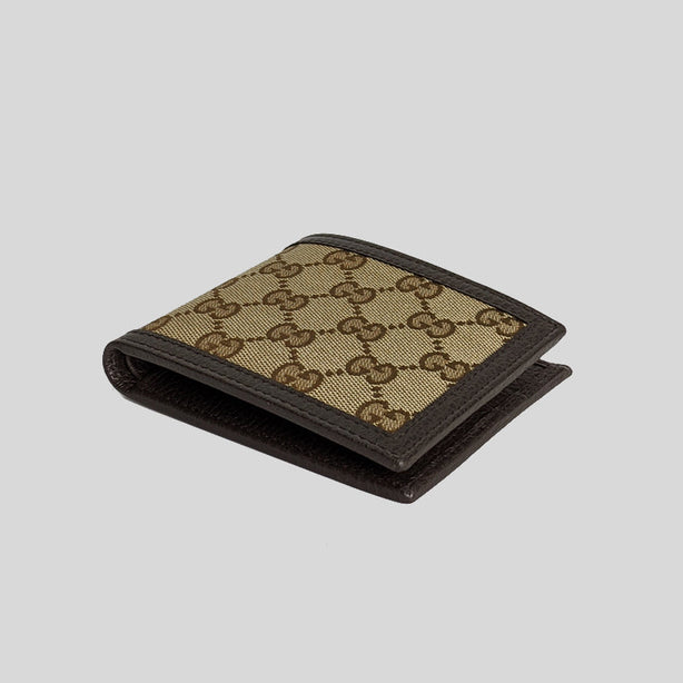 GUCCI Men's Signature Bifold Wallet Brown RS-260987