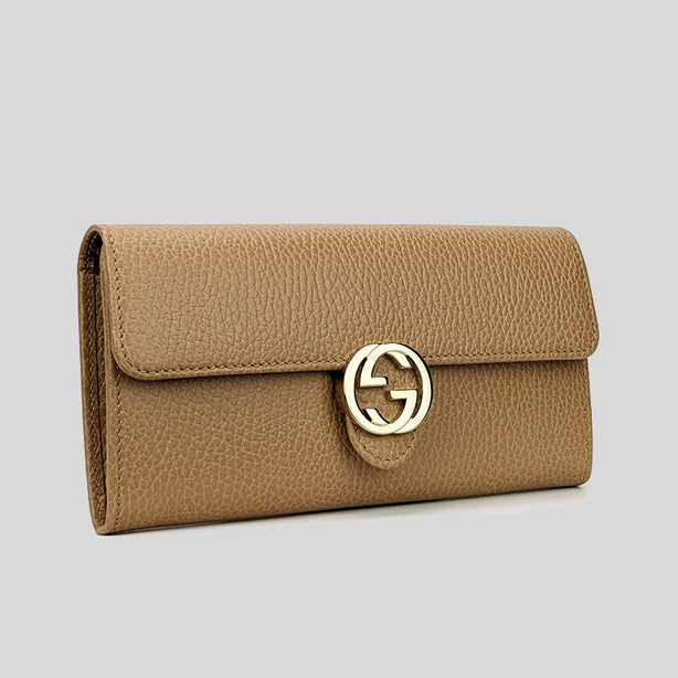 GUCCI Icon GG Interlocking Wallet Beige RS 615524 Robinsons Singapore
