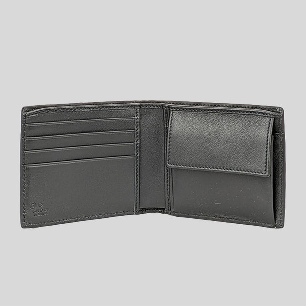 GUCCI Men's Microguccissima GG Logo Leather Coin Wallet Black RS-544472