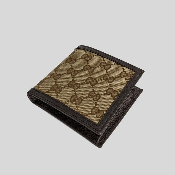 GUCCI Men's Signature Bifold Wallet With Coin Compartment RS-150413