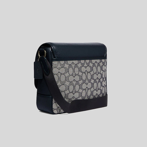 Coach Sprint Map Bag 25 In Signature Jacquard Navy Midnight RS-CE534