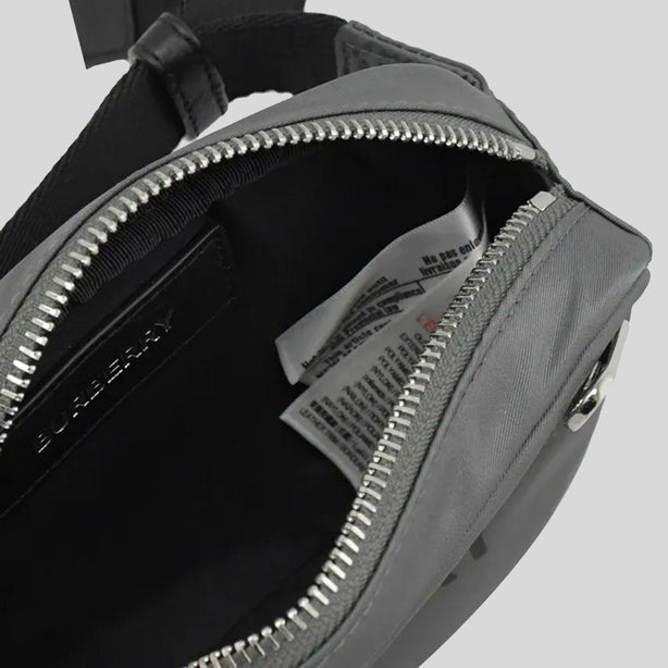 Burberry Cannon Branded Nylon Belt/Crossbody Bag Grey RS-80528881