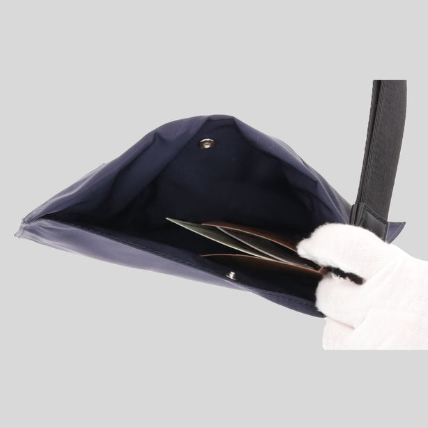 Burberry Unisex Logo Print Nylon Zip Wristlet Pouch Navy Blue RS-80528411