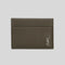 SAINT LAURENT YSL Tiny Cassandre Card Case In Grained Leather Dark Khaki RS-607603DTI0E