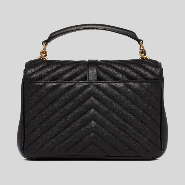 SAINT LAURENT YSL College Medium Chain Bag In Quilted Leather Black RS-600279BRM07