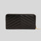 SAINT LAURENT YSL Cassandre Matelasse Zip Around Wallet In Grain De Poudre Embossed Leather Black RS-358094BOW01