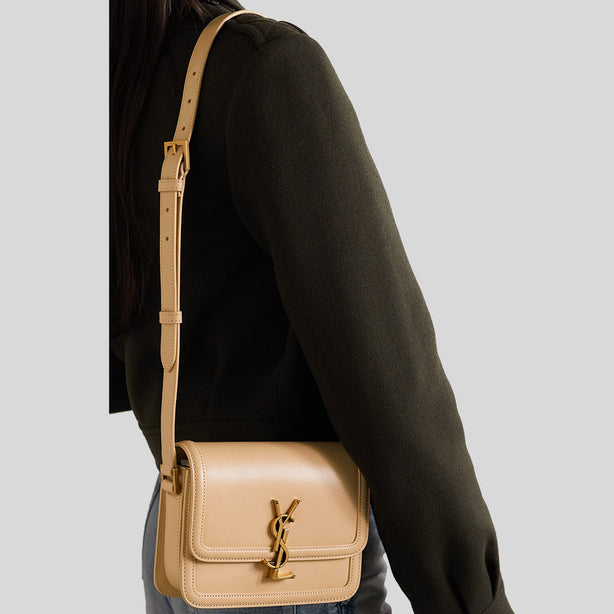 SAINT LAURENT YSL Solferino Small Satchel In Box Saint Laurent Leather Tan RS-6343060SX0W