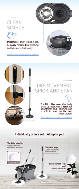 E70500 Rene Ollie Revolutionary Microfibre Spin Mop Set