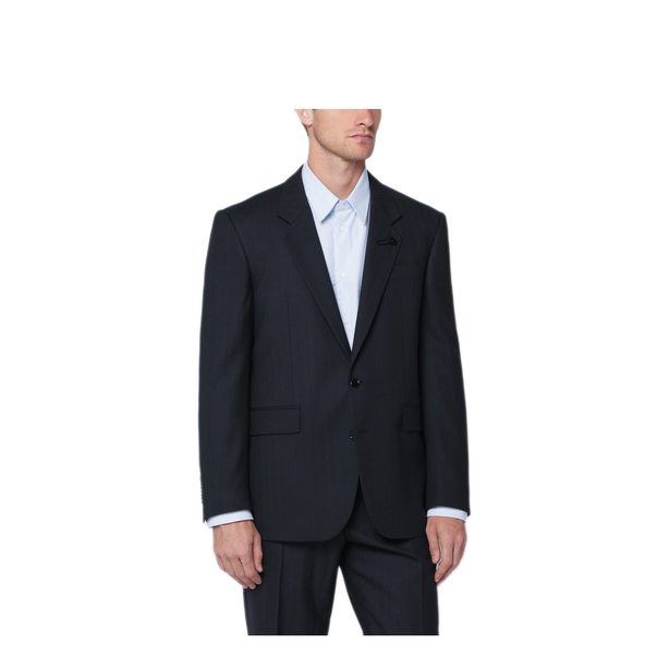 Single Breasted Blue Wool Blend Jacket
