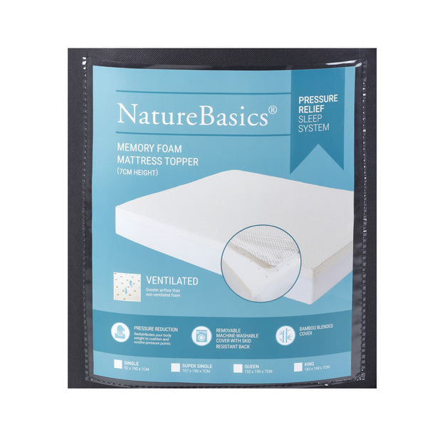 Nature Basics Memory Foam Mattress Topper