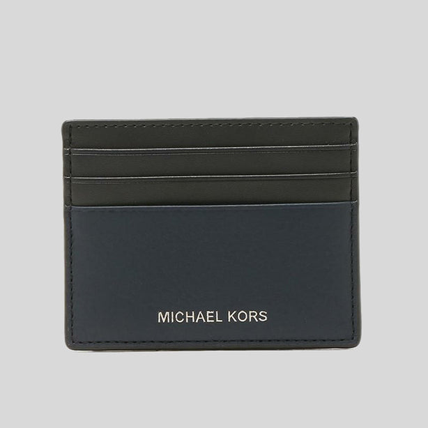 Michael Kors Cooper Pebble Leather Tall Card Case Navy RS-36F9LC0D2L