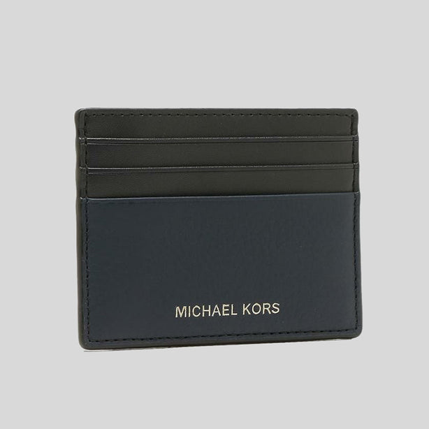 Michael Kors Cooper Pebble Leather Tall Card Case Navy RS-36F9LC0D2L